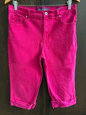 Gloria Vanderbilt Hot Pink Amanda Capri Jeans Sz 10 P